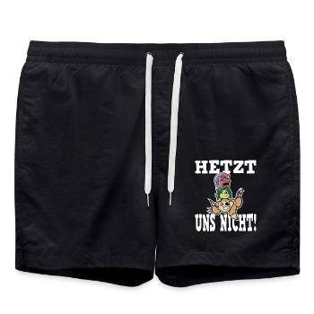 Hetzen Lustige Schnecke Schildkröte Faultier - Badeshorts - Schwarz - Vorne - AI Model Male 185 light (185cm)