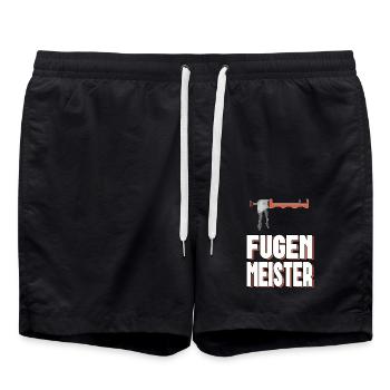 Fuge Fugen Meister Fugenpistole Mörtel - Badeshorts - Schwarz - Vorne - AI Model Male 185 light (185cm)