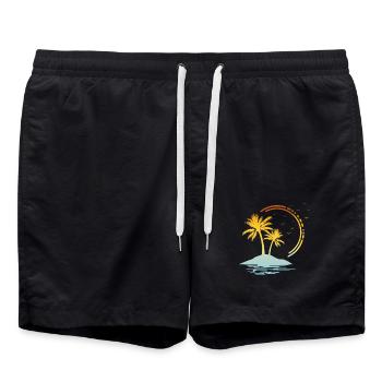palmiers - Short de bain - noir - Devant - AI Model Male 185 light (185cm)