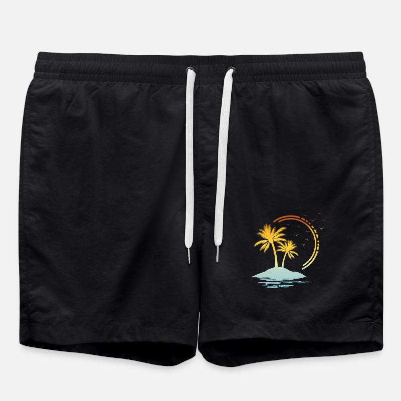 Palm trees - Swim Trunks - black