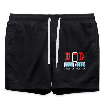 Funny twin shirts for dad of twins daughter shirt - Short de bain - noir - Devant - AI Model Male 185 light (185cm)