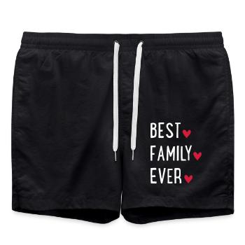 Best family in the world - Swim Trunks - black - Front - AI Model Male 185 light (185cm)