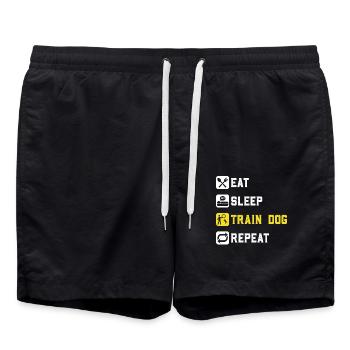 Eat Sleep Dog Trainer Repeat Gifts - Swim Trunks - black - Front - AI Model Male 185 light (185cm)