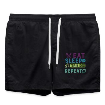 Eat Sleep Dog Trainer Repeat Funny Dog Trainer - Swim Trunks - black - Front - AI Model Male 185 light (185cm)