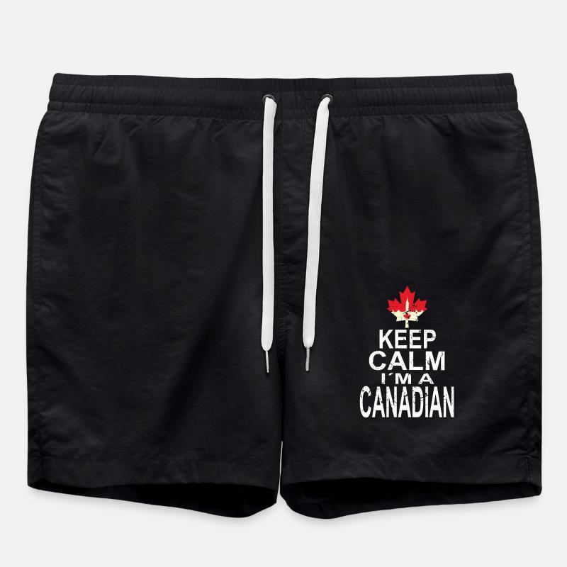 Keep Calm Im a Canadian - Swim Trunks - black