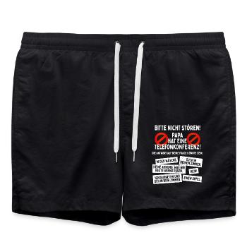 Papa Hat Telefonkonferenz Nicht Stören Homeoffice - Badeshorts - Schwarz - Vorne - AI Model Male 185 light (185cm)