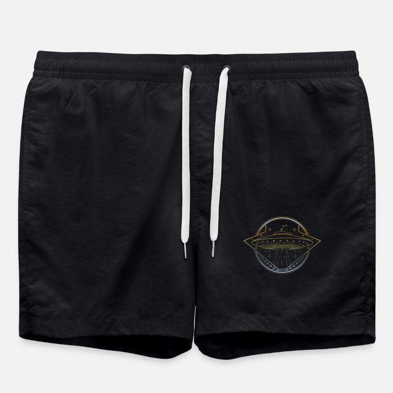 Ufo motiv - Swim Trunks - black