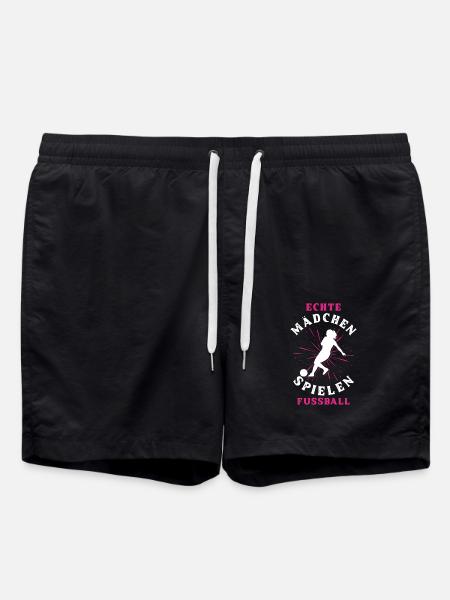 Echte Mädchen spielen Fußball - Badeshorts - Schwarz
