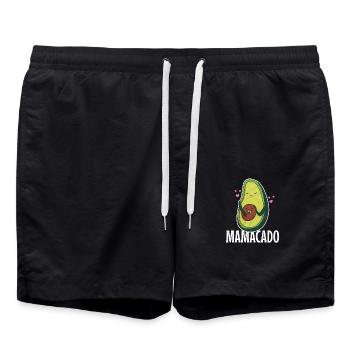 Mamacado – Funny gift for expectant mothers - Swim Trunks - black - Front - AI Model Male 185 light (185cm)