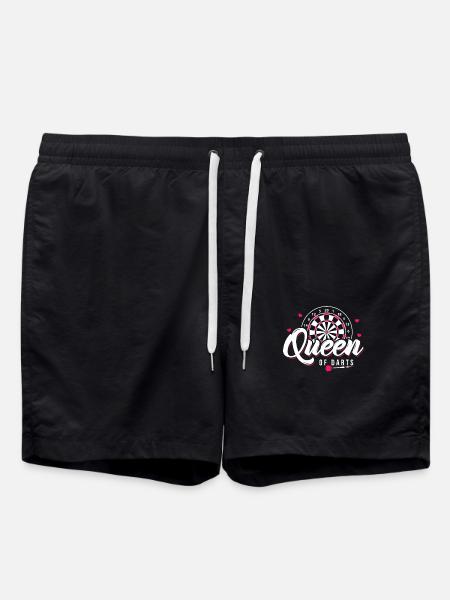 Queen of Darts Darten Dartspielerin Dart Geschenk - Badeshorts - Schwarz