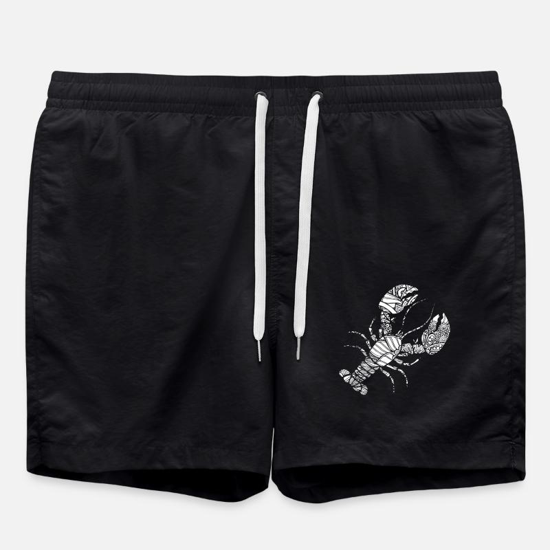 Homard Homard Floral Pattern - Short de bain - noir