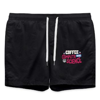 Coffee And Computer Science engineer Gifts Shirt - Badeshorts - Schwarz - Vorne - AI Model Male 185 light (185cm)