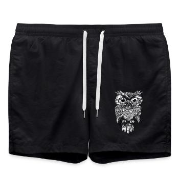 Hibou Hibou Motif floral - Short de bain - noir - Devant - AI Model Male 185 light (185cm)