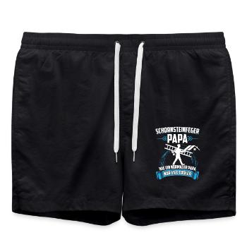 Schornsteinfeger Papa Vatertag Geschenk - Badeshorts - Schwarz - Vorne - AI Model Male 185 light (185cm)