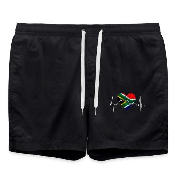 Cape Town Skyline Heart Afrique du Sud Drapeau Table Mountain - Short de bain - noir - Devant - AI Model Male 185 light (185cm)