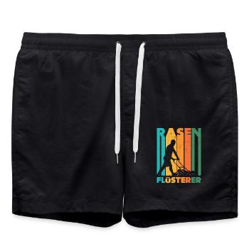 Rasenflüsterer Garten Rasen Mähen Beet - Badeshorts - Schwarz - Vorne - AI Model Male 185 light (185cm)