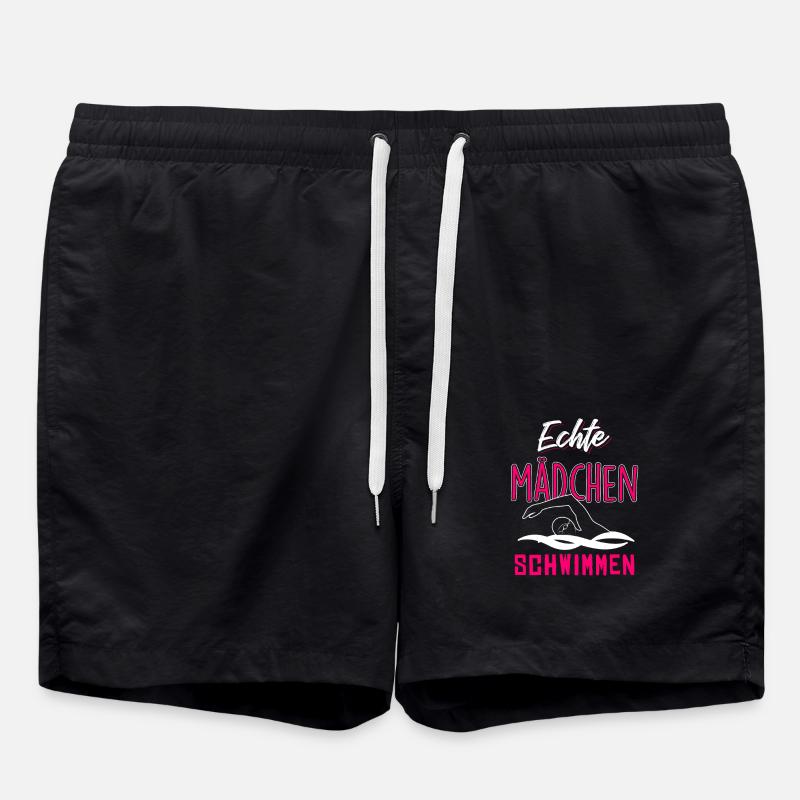 Echte Mädchen schwimmen - Badeshorts - Schwarz