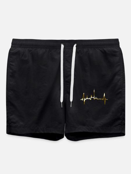 München Skyline Heartbeat Fan Gold - Zwemshorts - zwart
