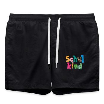 School child schooling - Swim Trunks - black - Front - AI Model Male 185 light (185cm)