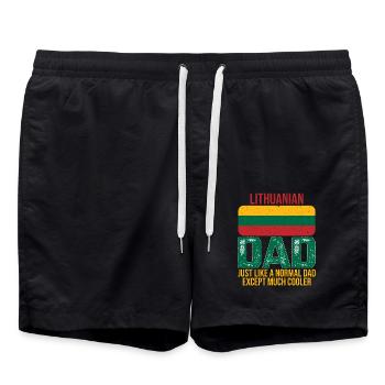 Lithuanian father Lithuania flag for Father's Day - Swim Trunks - black - Front - AI Model Male 185 light (185cm)