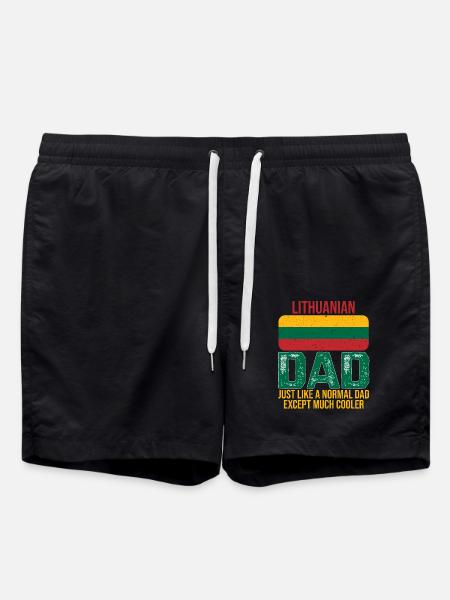 Lithuanian father Lithuania flag for Father's Day - Swim Trunks - black
