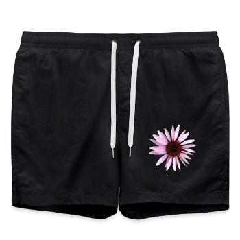 rose fleur de rose chapeau de soleil fleur, fleur, floral, - Short de bain - noir - Devant - AI Model Male 185 light (185cm)