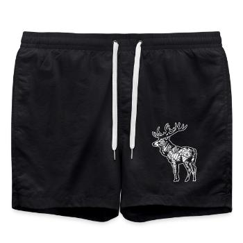 Motif floral Elk Elk - Short de bain - noir - Devant - AI Model Male 185 light (185cm)