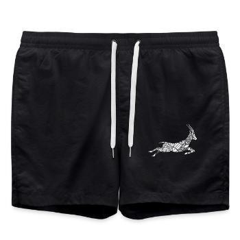 Gazelle Gazelle Floral Pattern - Short de bain - noir - Devant - AI Model Male 185 light (185cm)