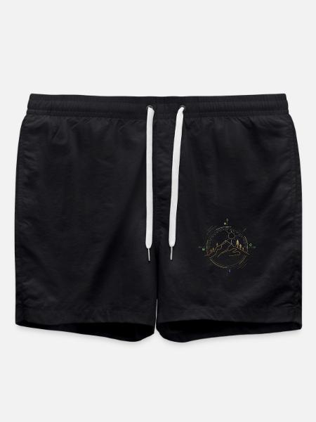 Wandern Kompass - Badeshorts - Schwarz