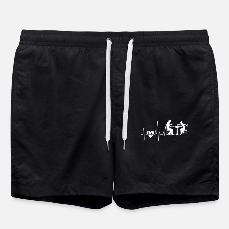 Schach Schach Herzschlag - Badeshorts - Schwarz