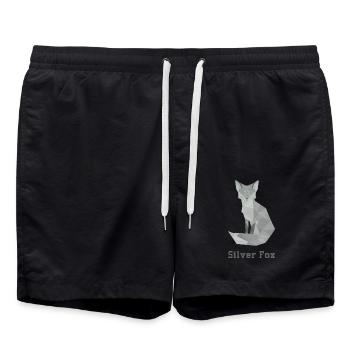 Silber Fuchs, abstakt - Badeshorts - Schwarz - Vorne - AI Model Male 185 light (185cm)