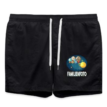 Foto Sonnenystem Planeten Planet Familienfoto - Badeshorts - Schwarz - Vorne - AI Model Male 185 light (185cm)