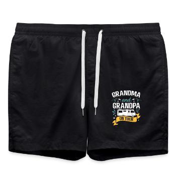 Grand-mère et grand-père en camping-car - Short de bain - noir - Devant - AI Model Male 185 light (185cm)