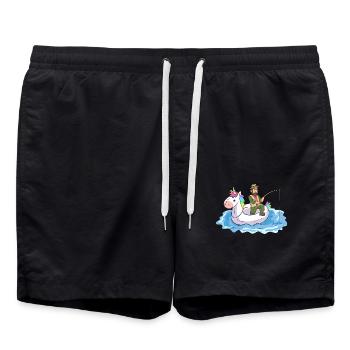 Pêcheur de bateau en caoutchouc de flottaison de licorne - Short de bain - noir - Devant - AI Model Male 185 light (185cm)