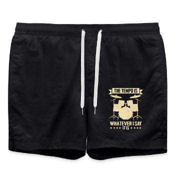 Batteur batterie batteur batterie musiciens - Short de bain - noir - Devant - AI Model Male 185 light (185cm)