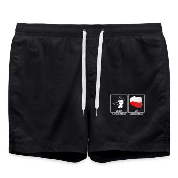 Polska My Generation Your Generation Anty PiS - Short de bain - noir - Devant - AI Model Male 185 light (185cm)