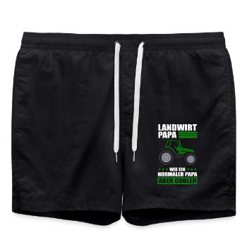 Landwirt Papa Vatertag Trecker Bauer Traktor - Badeshorts - Schwarz - Vorne - AI Model Male 185 light (185cm)