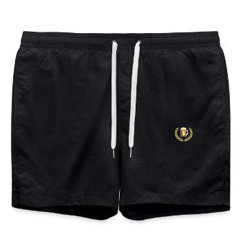 Bier Kranz Weizen Bierglas Pocket - Badeshorts - Schwarz - Vorne - AI Model Male 185 light (185cm)
