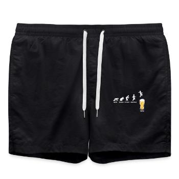 Wochenende Bier Biertrinker Feiern Party - Badeshorts - Schwarz - Vorne - AI Model Male 185 light (185cm)