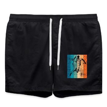 Cadeau vintage de handball joueur rétro handball - Short de bain - noir - Devant - AI Model Male 185 light (185cm)
