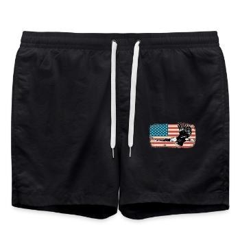 Aigle usa amérique tête d'aigle amérique cadeau - Short de bain - noir - Devant - AI Model Male 185 light (185cm)