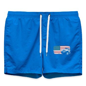 Jeep Auto Gelängewagen USA Amerika Flagge Geschenk - Badeshorts - Cobalt blue - Vorne