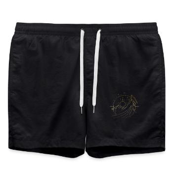 Hiking alps mountains - Swim Trunks - black - Front - AI Model Male 185 light (185cm)