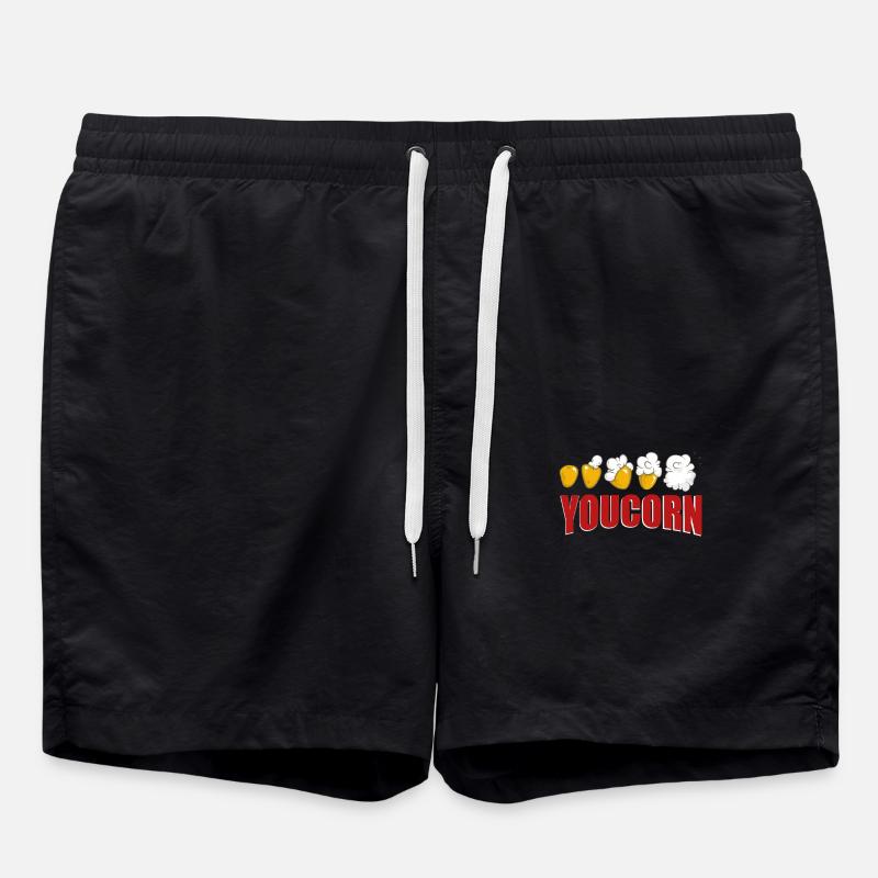 Popcorn saying - Swim Trunks - black