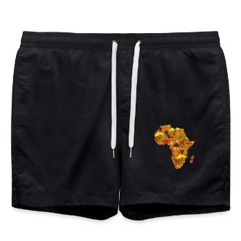 Afrika Karte Safari - Badeshorts - Schwarz - Vorne - AI Model Male 185 light (185cm)