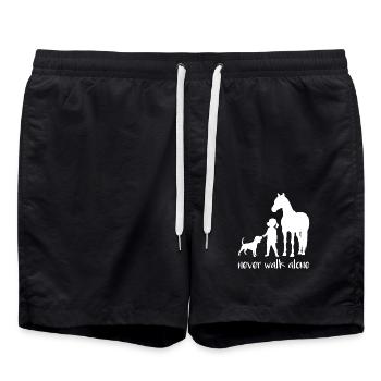 mignon cheval cadeau chevaux monter poney - Short de bain - noir - Devant - AI Model Male 185 light (185cm)