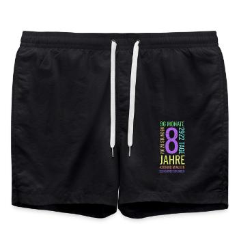 8. Geburtstag 8 Jahre Alt - Badeshorts - Schwarz - Vorne - AI Model Male 185 light (185cm)