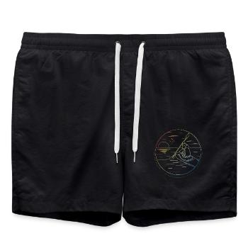 Canoeing Design - Swim Trunks - black - Front - AI Model Male 185 light (185cm)