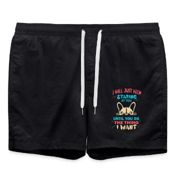 Boston Terrier, Boston Terrier, Boston Terrier - Short de bain - noir - Devant - AI Model Male 185 light (185cm)