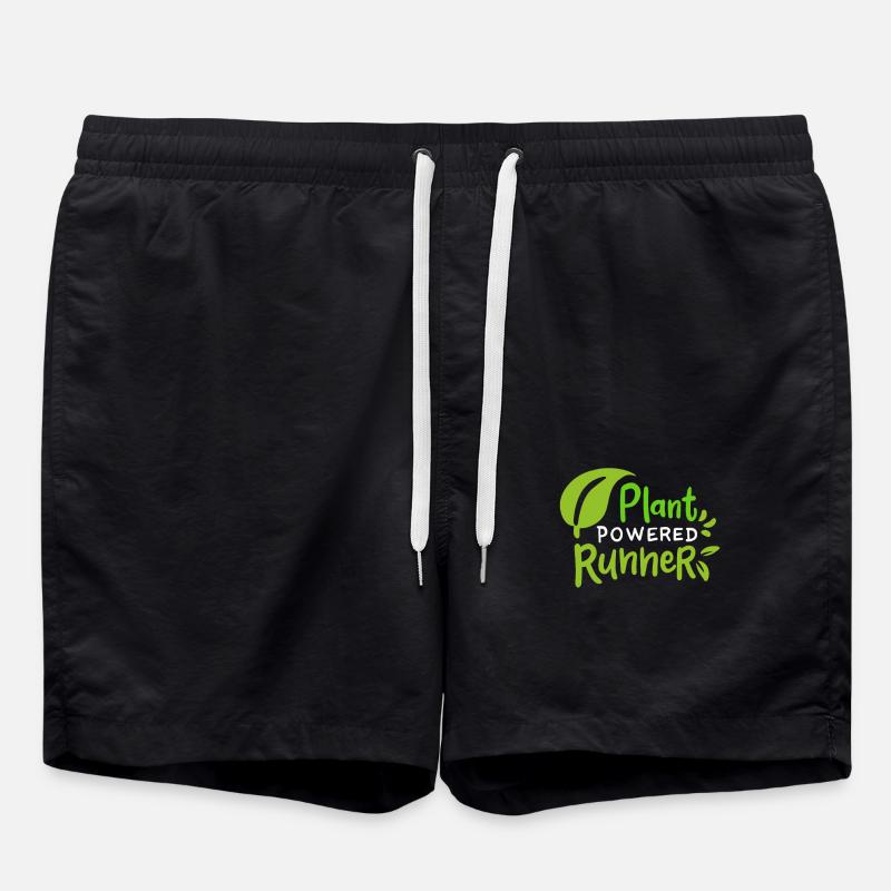 Vegan Plant Powered Runner - Swim Trunks - black